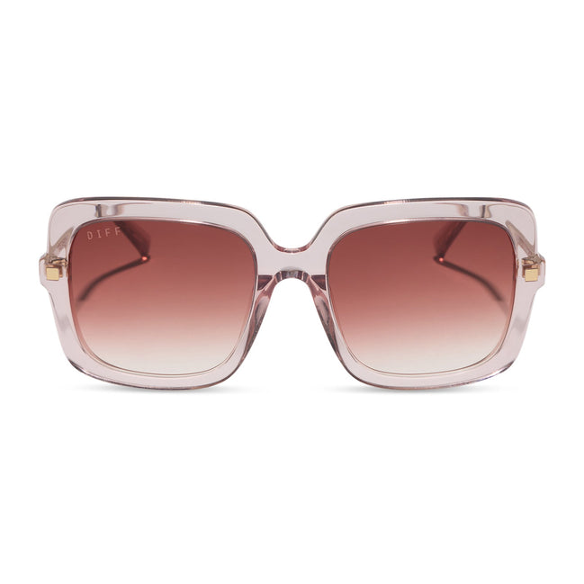 Sandra Sunglasses — Light Pink Crystal + Dusk Gradient