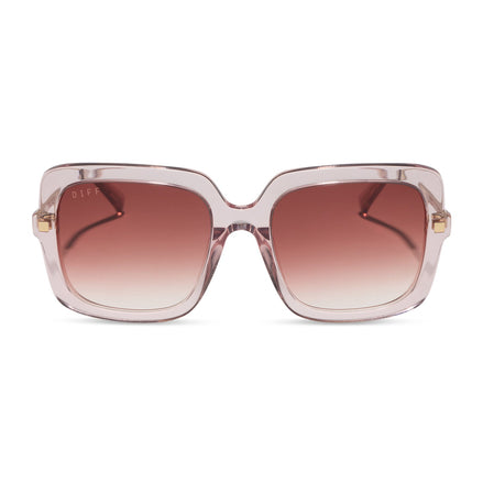 Sandra Sunglasses — Light Pink Crystal + Dusk Gradient