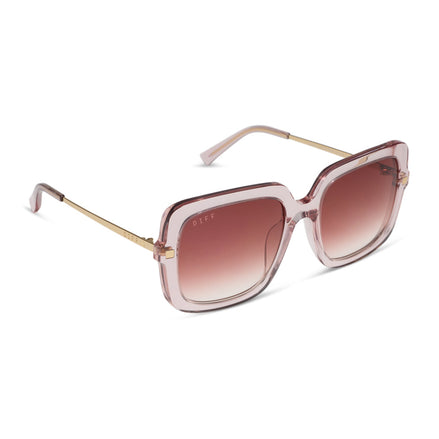 Sandra Sunglasses — Light Pink Crystal + Dusk Gradient