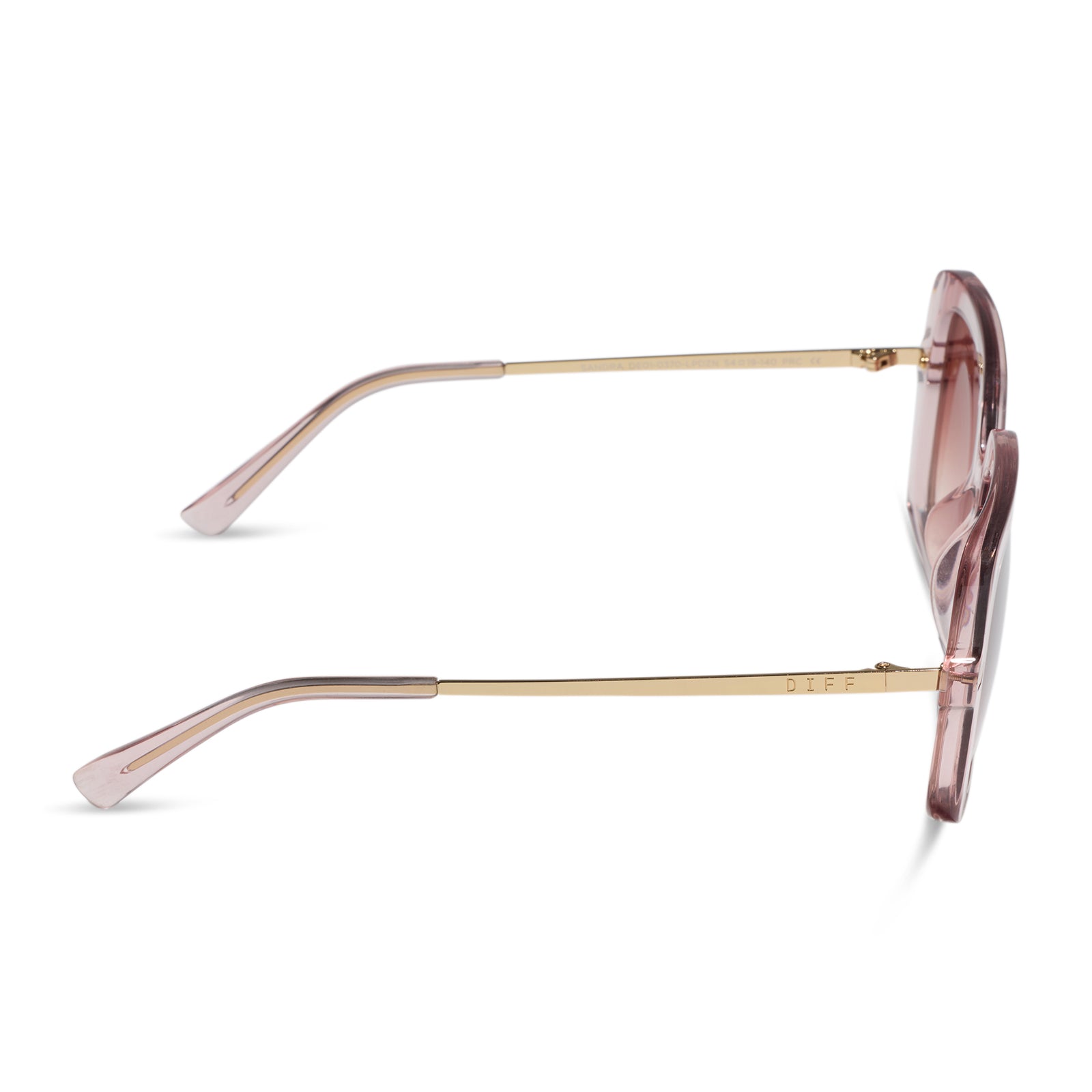 Sandra Sunglasses — Light Pink Crystal + Dusk Gradient