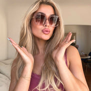 Sandra Sunglasses — Light Pink Crystal + Dusk Gradient