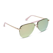Tahoe Sunglasses — Gold Powder Pink + Taupe Mirror