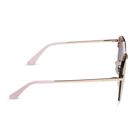 Tahoe Sunglasses — Gold Powder Pink + Taupe Mirror