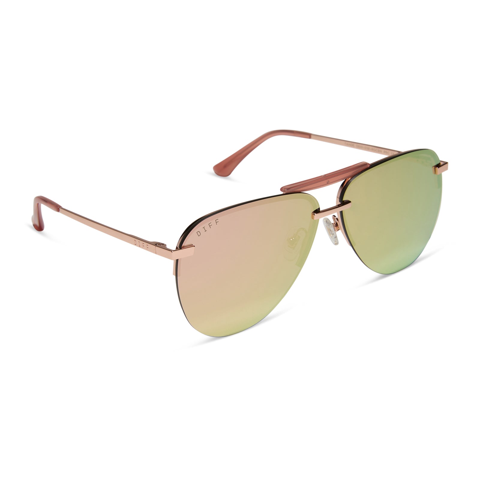 Tahoe Sunglasses — Rose Gold + Cherry Blossom Mirror