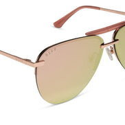 Tahoe Sunglasses — Rose Gold + Cherry Blossom Mirror