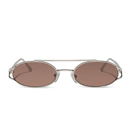 The Brooklyn Sunglasses — Silver + Brown
