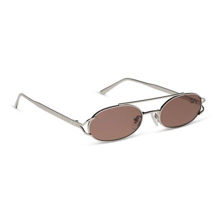 The Brooklyn Sunglasses — Silver + Brown