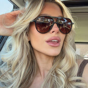 Tosca II Sunglasses — Black + Brown Gradient