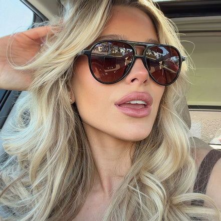 Tosca II Sunglasses — Black + Brown Gradient