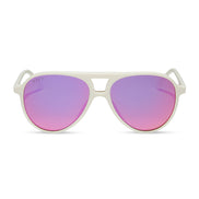 Tosca II Sunglasses — Matte White + Pink Rush Mirror