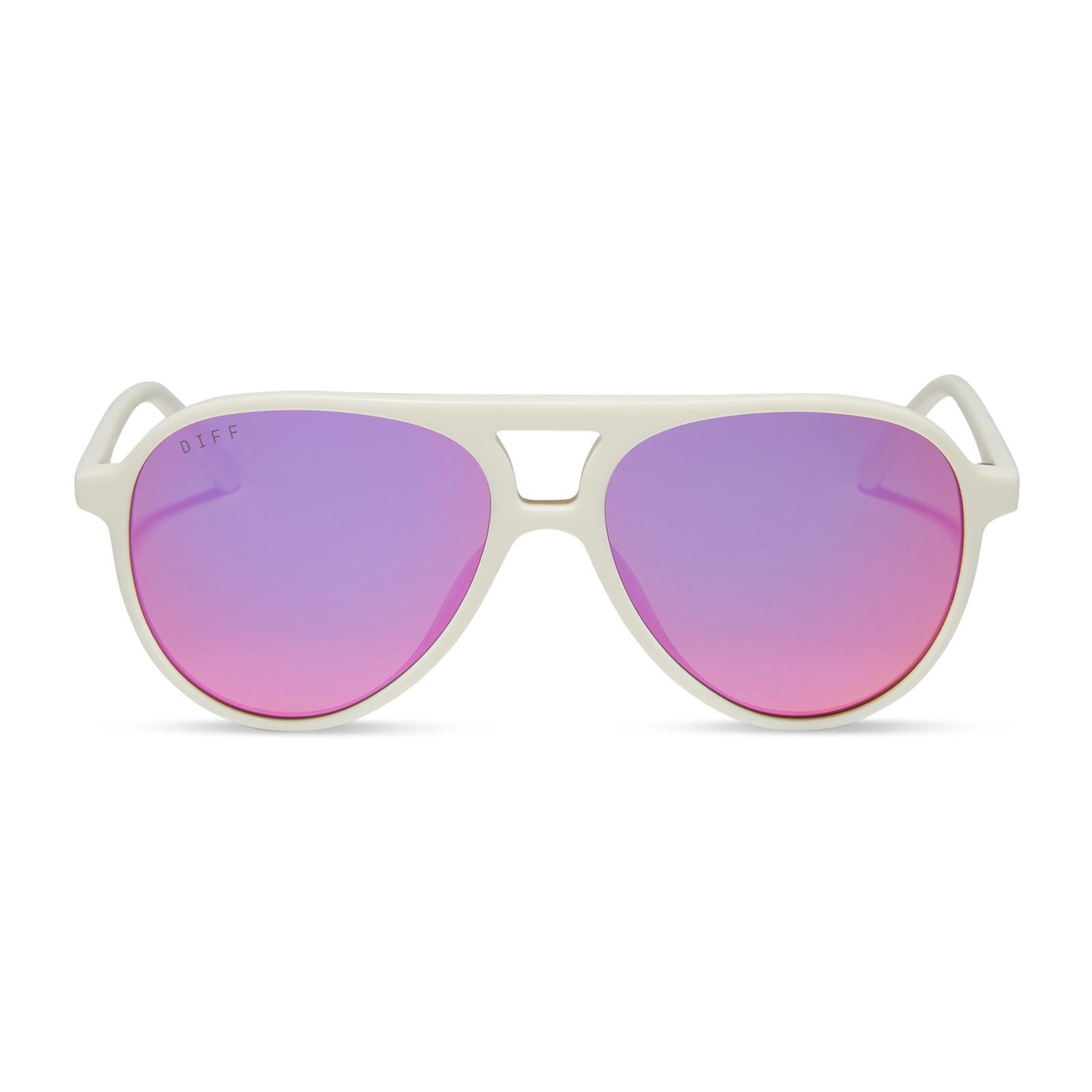 Tosca II Sunglasses — Matte White + Pink Rush Mirror