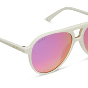 Tosca II Sunglasses — Matte White + Pink Rush Mirror