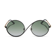 Elphaba Wire Frame Sunglasses — Black Wire + Emerald Tint Gradient