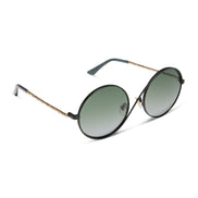 Elphaba Wire Frame Sunglasses — Black Wire + Emerald Tint Gradient