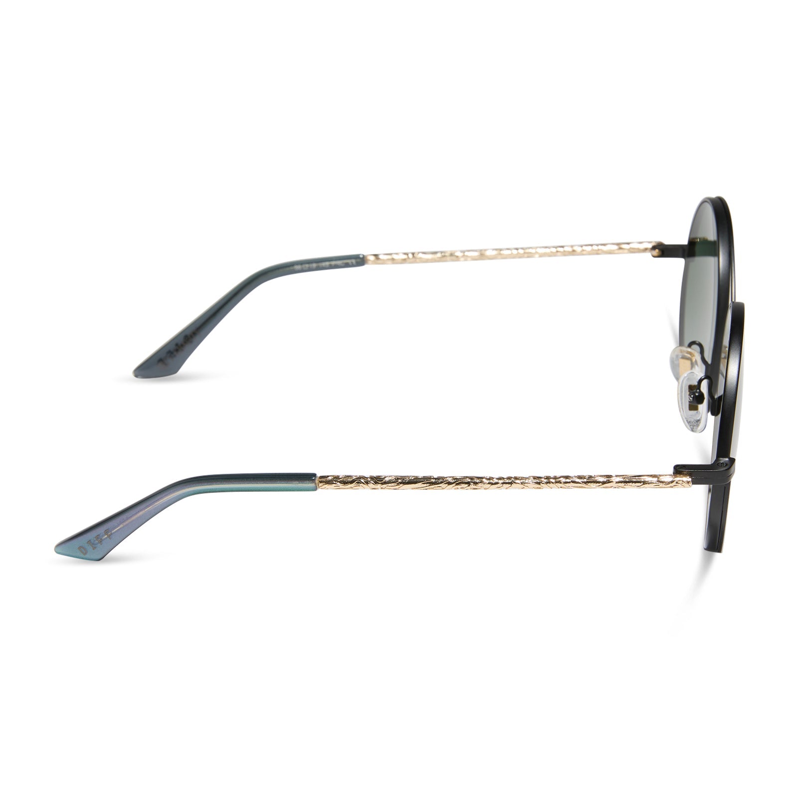 Elphaba Wire Frame Sunglasses — Black Wire + Emerald Tint Gradient