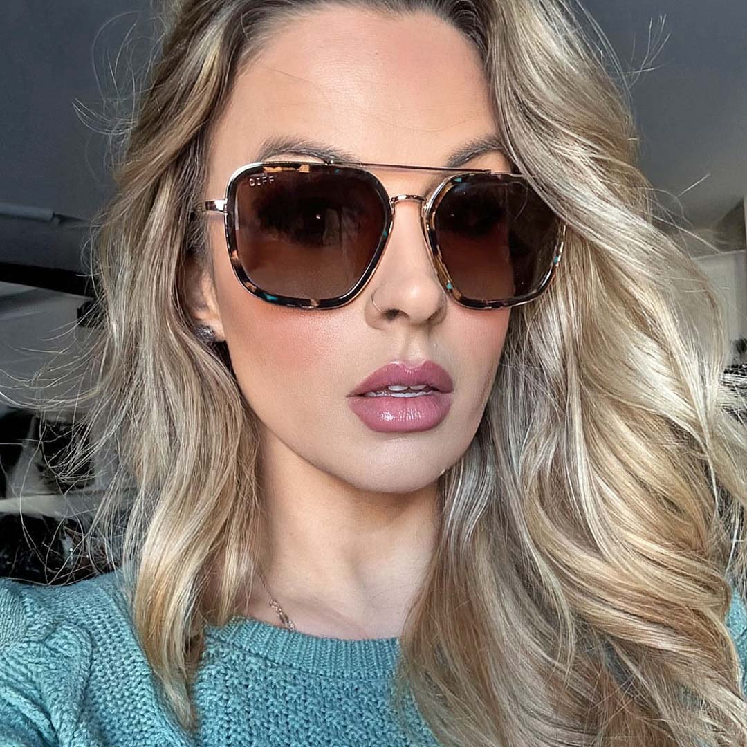 Jordan Sunglasses — Confetti Tortoise + Brown Gradient