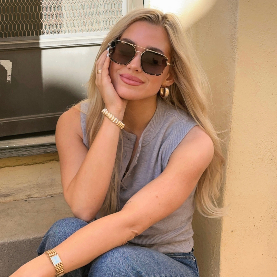 Jordan Sunglasses — Confetti Tortoise + Brown Gradient