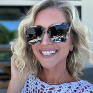 Becky II Sunglasses — Cream Tortoise + Grey Polarized