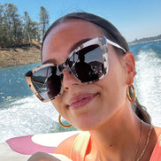 Becky II Sunglasses — Cream Tortoise + Grey Polarized