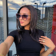 Becky II Sunglasses — Leopard Tortoise + Brown Gradient