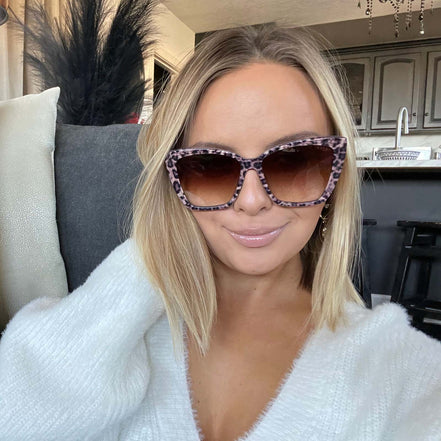 Becky II Sunglasses — Leopard Tortoise + Brown Gradient