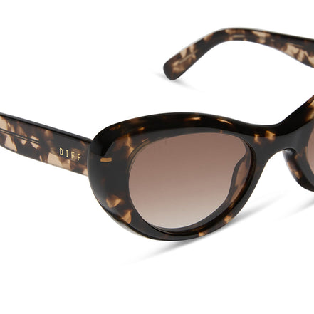 Zaria Sunglasses — Espresso Tortoise + Brown Gradient