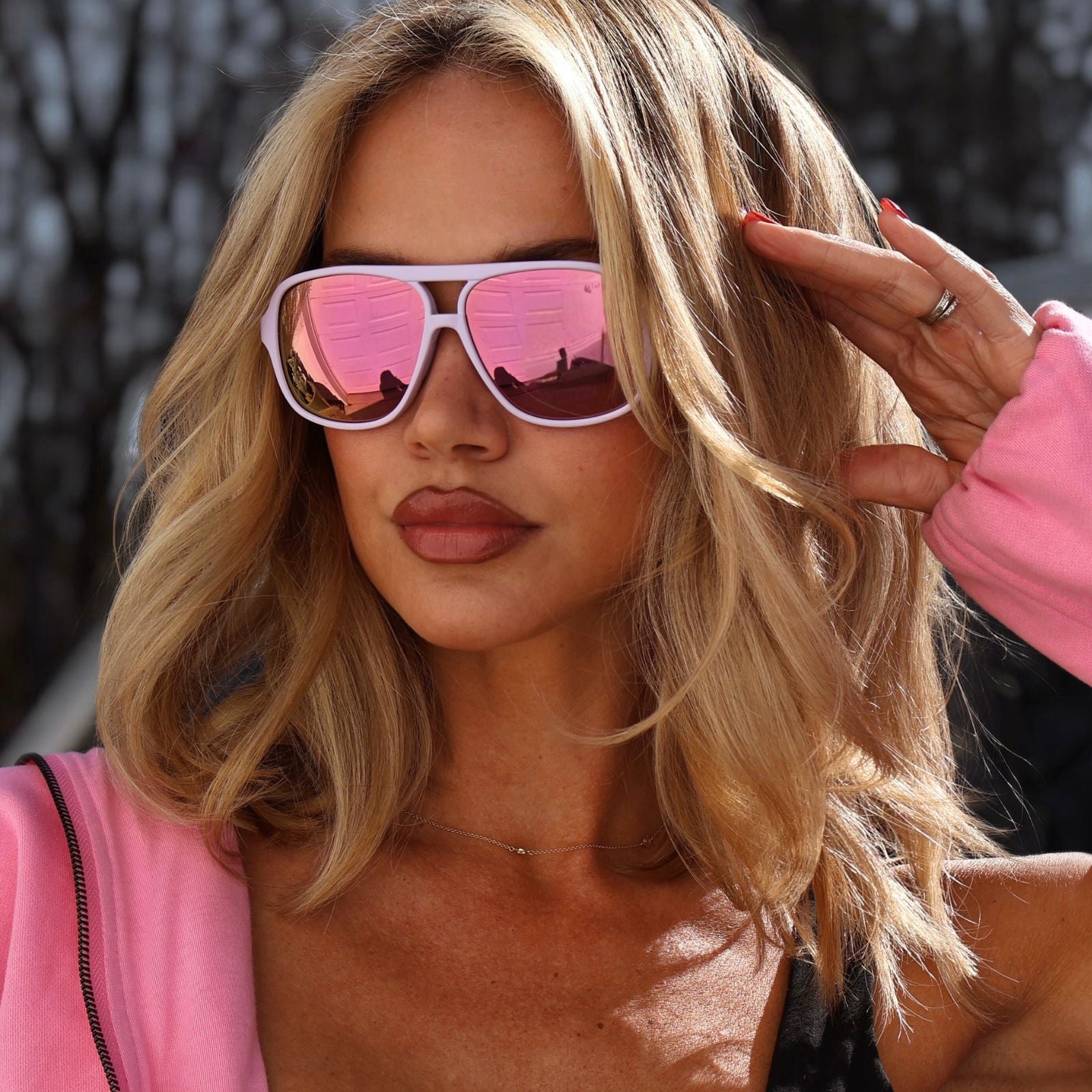 Hangtime Sunglasses — Matte Lavender + Sherbet Mirror Polarized