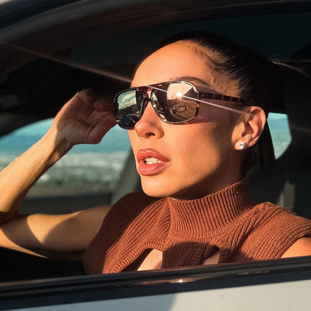 Hangtime Sunglasses — Sport Tortoise + Champagne Mirror Polarized