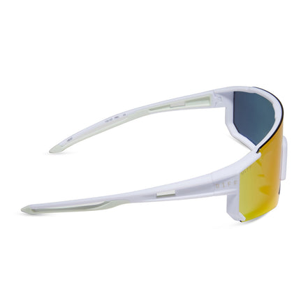 Heat Sunglasses — Matte White + Sunset Mirror Polarized