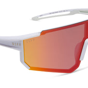 Heat Sunglasses — Matte White + Sunset Mirror Polarized
