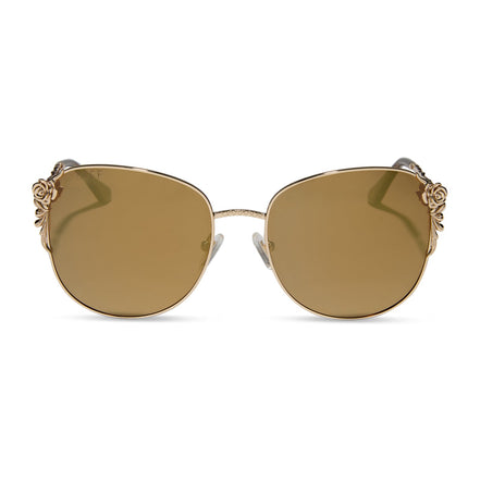 Belle Sunglasses — Gold + Brown Gold Flash Polarized