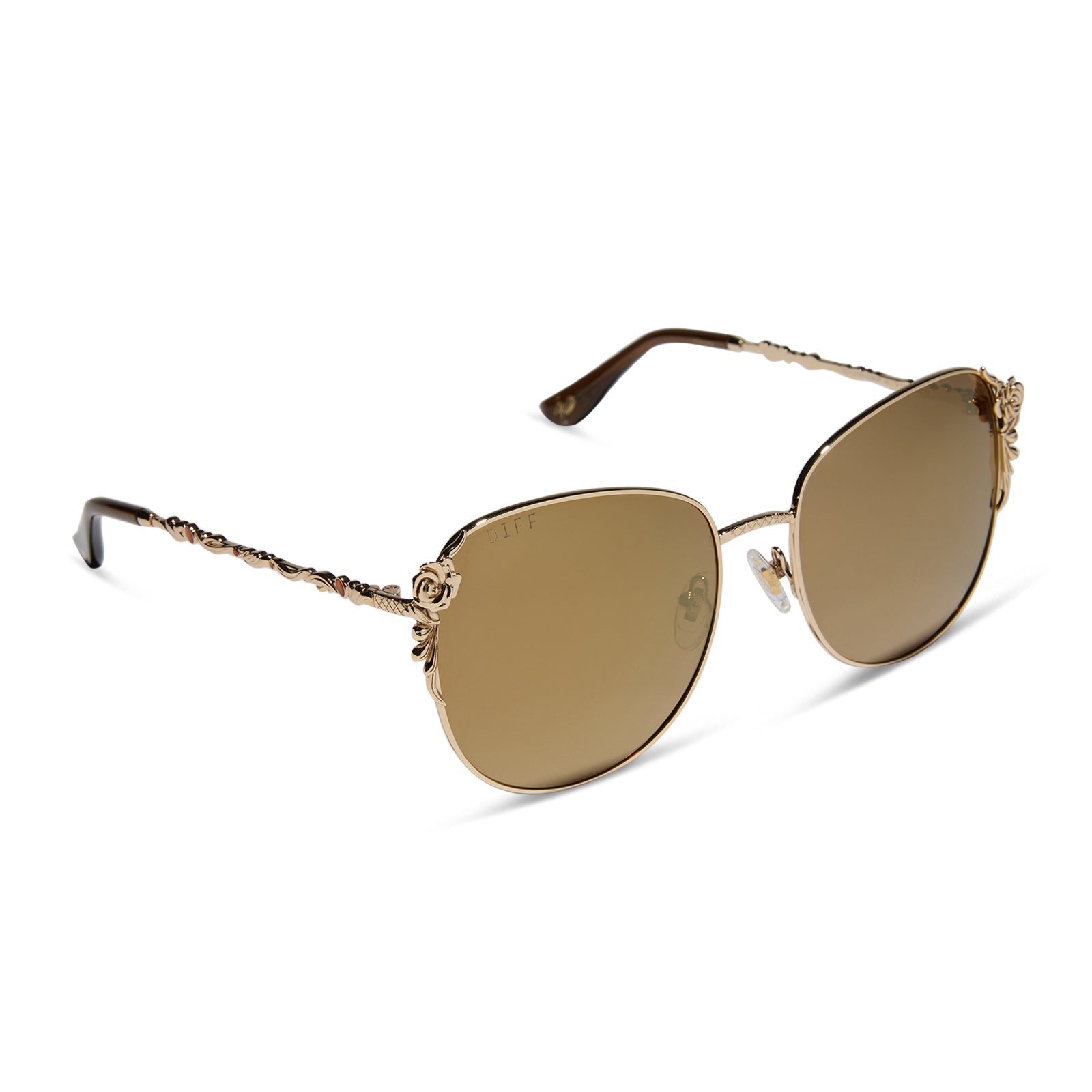 Belle Sunglasses — Gold + Brown Gold Flash Polarized