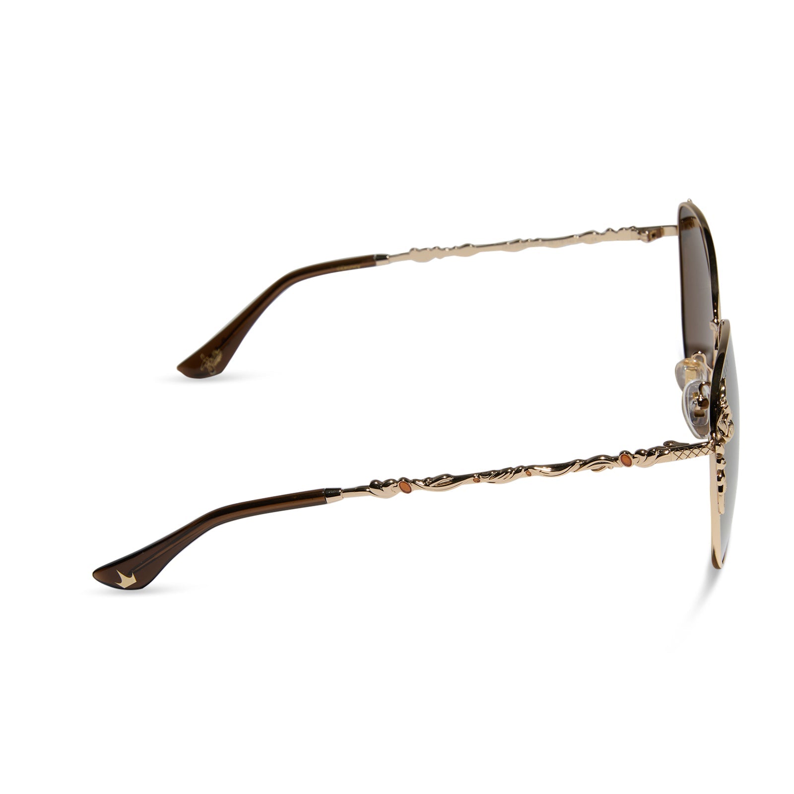 Belle Sunglasses — Gold + Brown Gold Flash Polarized