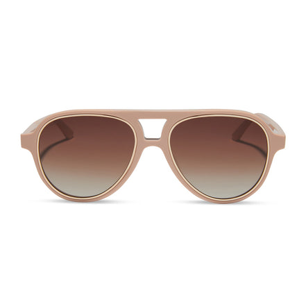 Pia Sunglasses — Nude + Brown Gradient Polarized