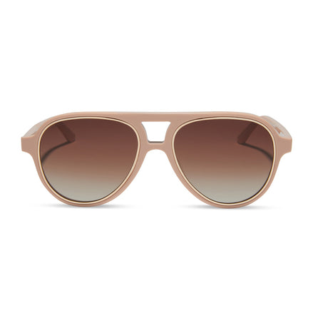 Pia Sunglasses — Nude + Brown Gradient Polarized