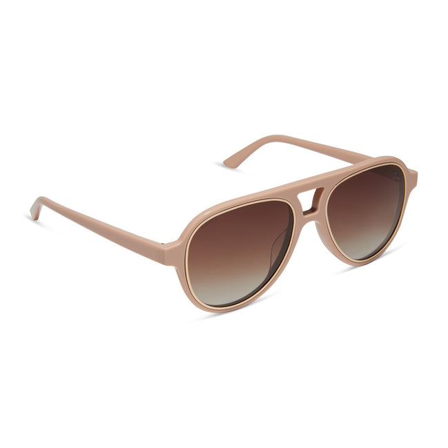 Pia Sunglasses — Nude + Brown Gradient Polarized