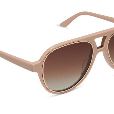 Pia Sunglasses — Nude + Brown Gradient Polarized