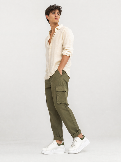Oversized Sneaker White Olive Green
