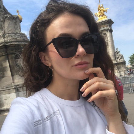 Becky II Sunglasses — Black + Dark Smoke Polarized