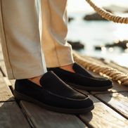 Premium Suede Loafers - Black Soles