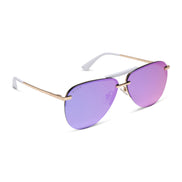 Tahoe Sunglasses — Gold + Purple Mirror