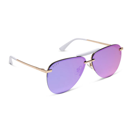 Tahoe Sunglasses — Gold + Purple Mirror