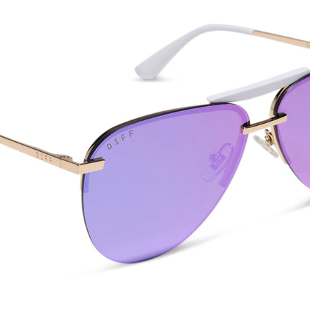 Tahoe Sunglasses — Gold + Purple Mirror
