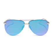 Tahoe Sunglasses — Gold + Purple Mirror