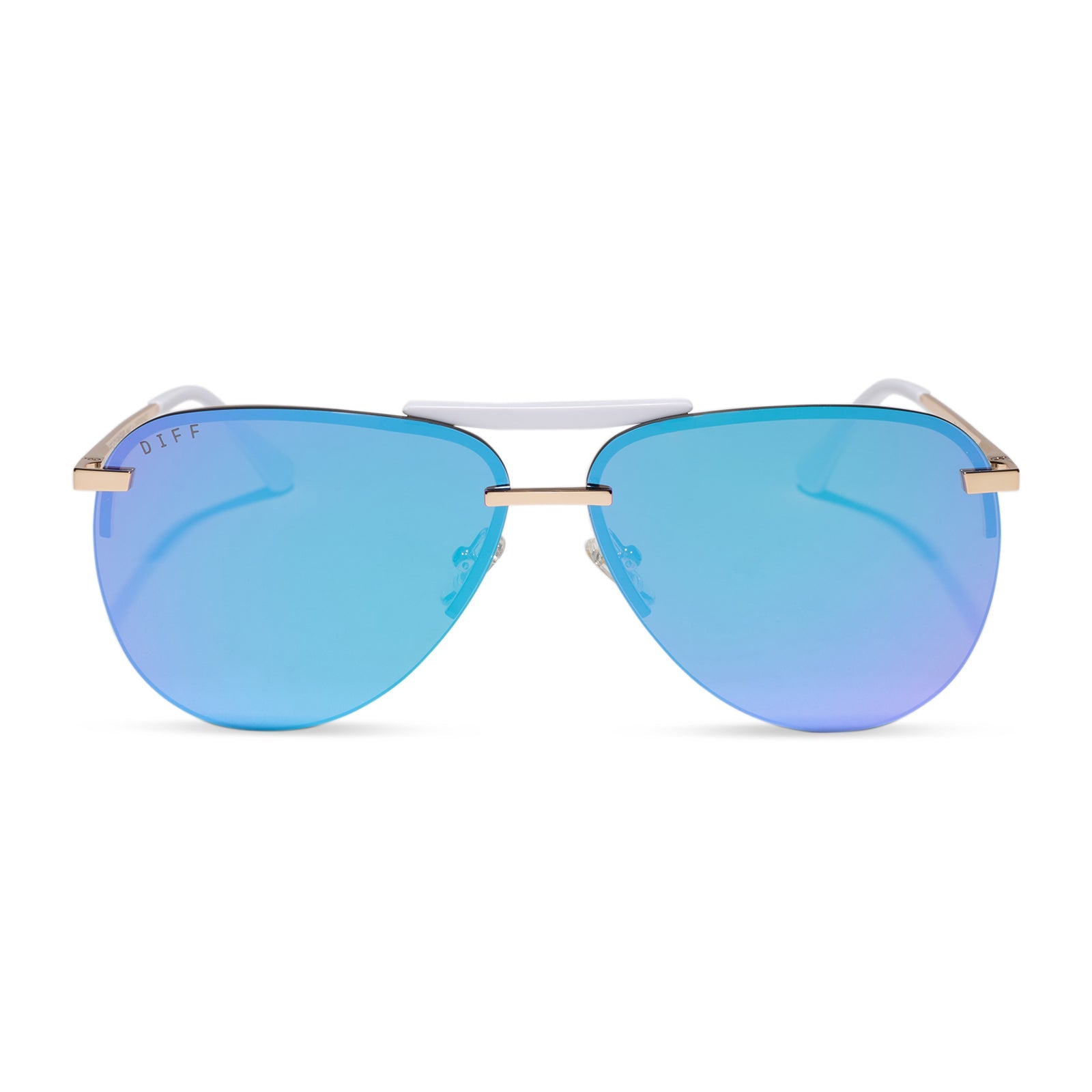 Tahoe Sunglasses — Gold + Purple Mirror